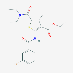 molecular formula C20H23BrN2O4S B331406 Ethyl 2-[(3-bromobenzoyl)amino]-5-[(diethylamino)carbonyl]-4-methyl-3-thiophenecarboxylate 