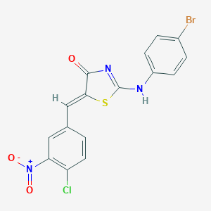 (5Z)-2-(4-bromoanilino)-5-[(4-chloro-3-nitrophenyl)methylidene]-1,3-thiazol-4-one