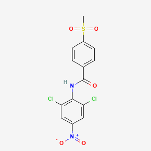 molecular formula C14H10Cl2N2O5S B3314070 N-(2,6-dichloro-4-nitrophenyl)-4-methanesulfonylbenzamide CAS No. 949980-68-1