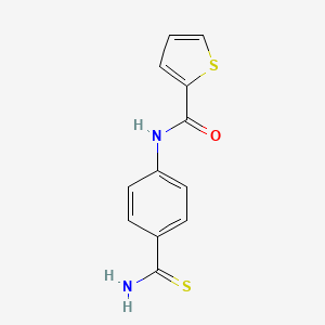 molecular formula C12H10N2OS2 B3314077 N-(4-carbamothioylphenyl)thiophene-2-carboxamide CAS No. 950070-19-6