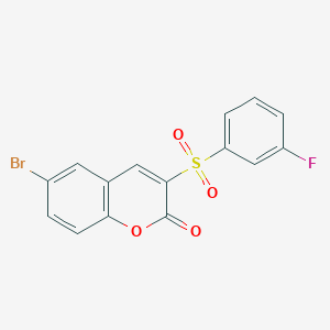 molecular formula C15H8BrFO4S B3314098 6-bromo-3-((3-fluorophenyl)sulfonyl)-2H-chromen-2-one CAS No. 950258-92-1