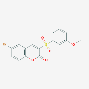 molecular formula C16H11BrO5S B3314106 6-bromo-3-((3-methoxyphenyl)sulfonyl)-2H-chromen-2-one CAS No. 950258-96-5