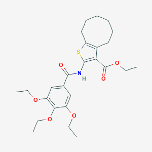 molecular formula C26H35NO6S B331411 Ethyl 2-[(3,4,5-triethoxybenzoyl)amino]-4,5,6,7,8,9-hexahydrocycloocta[b]thiophene-3-carboxylate 