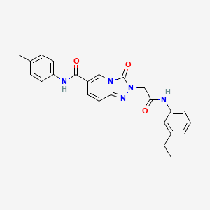 molecular formula C24H23N5O3 B3314115 2-{[(3-ethylphenyl)carbamoyl]methyl}-N-(4-methylphenyl)-3-oxo-2H,3H-[1,2,4]triazolo[4,3-a]pyridine-6-carboxamide CAS No. 950262-17-6