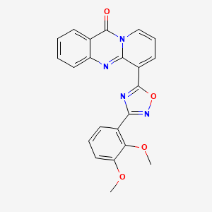 molecular formula C22H16N4O4 B3314133 6-(3-(2,3-dimethoxyphenyl)-1,2,4-oxadiazol-5-yl)-11H-pyrido[2,1-b]quinazolin-11-one CAS No. 950265-48-2