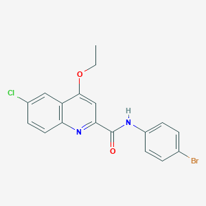 molecular formula C18H14BrClN2O2 B3314141 N-(4-bromophenyl)-6-chloro-4-ethoxyquinoline-2-carboxamide CAS No. 950266-71-4