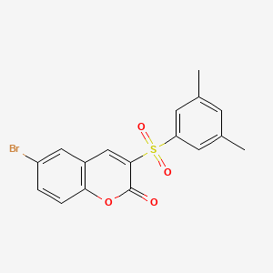 molecular formula C17H13BrO4S B3314142 6-bromo-3-((3,5-dimethylphenyl)sulfonyl)-2H-chromen-2-one CAS No. 950270-65-2
