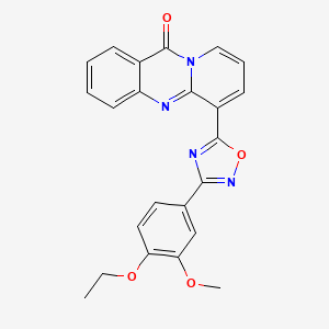 molecular formula C23H18N4O4 B3314153 6-(3-(4-ethoxy-3-methoxyphenyl)-1,2,4-oxadiazol-5-yl)-11H-pyrido[2,1-b]quinazolin-11-one CAS No. 950276-47-8