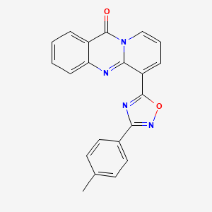 molecular formula C21H14N4O2 B3314154 6-[3-(4-methylphenyl)-1,2,4-oxadiazol-5-yl]-11H-pyrido[2,1-b]quinazolin-11-one CAS No. 950276-49-0