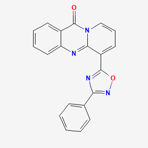 molecular formula C20H12N4O2 B3314156 6-(3-phenyl-1,2,4-oxadiazol-5-yl)-11H-pyrido[2,1-b]quinazolin-11-one CAS No. 950276-51-4