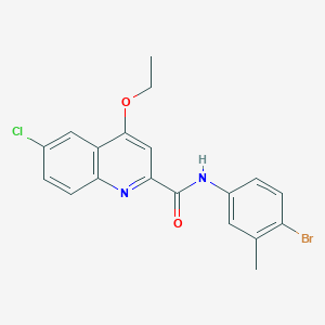 molecular formula C19H16BrClN2O2 B3314162 N-(4-bromo-3-methylphenyl)-6-chloro-4-ethoxyquinoline-2-carboxamide CAS No. 950277-68-6