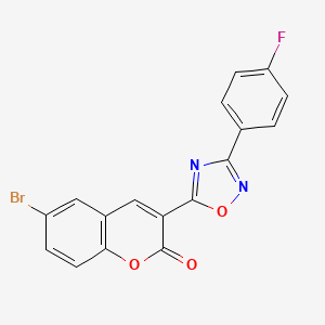 molecular formula C17H8BrFN2O3 B3314168 6-bromo-3-[3-(4-fluorophenyl)-1,2,4-oxadiazol-5-yl]-2H-chromen-2-one CAS No. 950283-27-9