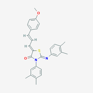 3-(3,4-Dimethylphenyl)-2-[(3,4-dimethylphenyl)imino]-5-[3-(4-methoxyphenyl)-2-propenylidene]-1,3-thiazolidin-4-one