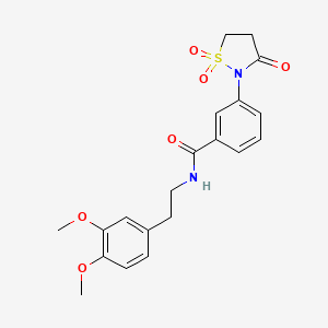 N-[2-(3,4-dimethoxyphenyl)ethyl]-3-(1,1,3-trioxo-1lambda6,2-thiazolidin-2-yl)benzamide