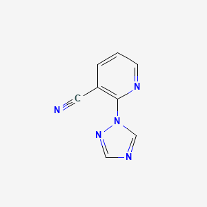 molecular formula C8H5N5 B3314240 2-(1H-1,2,4-triazol-1-yl)pyridine-3-carbonitrile CAS No. 950769-00-3