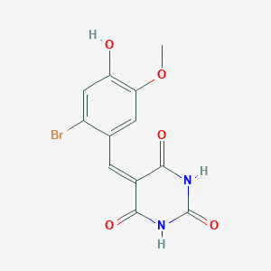 molecular formula C12H9BrN2O5 B331428 5-(2-bromo-4-hydroxy-5-methoxybenzylidene)-2,4,6(1H,3H,5H)-pyrimidinetrione 