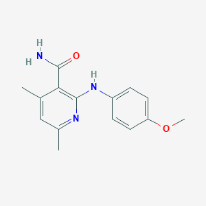 molecular formula C15H17N3O2 B331429 2-[(4-Methoxyphenyl)amino]-4,6-dimethylnicotinamide 