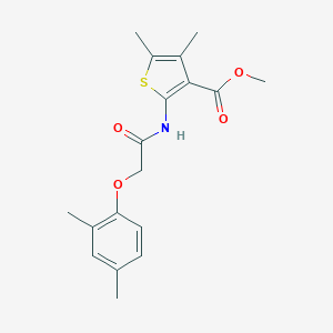 molecular formula C18H21NO4S B331433 Methyl 2-{[(2,4-dimethylphenoxy)acetyl]amino}-4,5-dimethyl-3-thiophenecarboxylate 