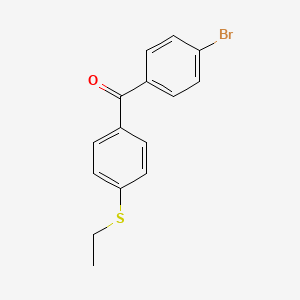 molecular formula C15H13BrOS B3314372 4-Bromo-4'-(ethylthio)benzophenone CAS No. 951885-47-5