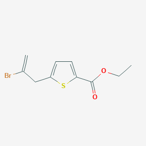 molecular formula C10H11BrO2S B3314434 2-Bromo-3-(5-ethoxycarbonyl-2-thienyl)-1-propene CAS No. 951886-14-9