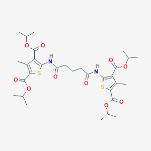 molecular formula C31H42N2O10S2 B331445 Diisopropyl 5-[(5-{[3,5-bis(isopropoxycarbonyl)-4-methyl-2-thienyl]amino}-5-oxopentanoyl)amino]-3-methyl-2,4-thiophenedicarboxylate 