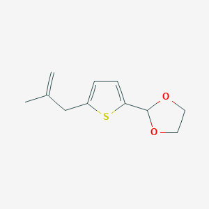 molecular formula C11H14O2S B3314458 3-(5-(1,3-Dioxolan-2-YL)-2-thienyl)-2-methyl-1-propene CAS No. 951886-29-6