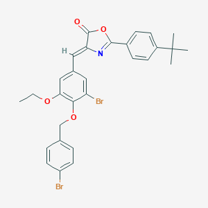molecular formula C29H27Br2NO4 B331446 (4Z)-4-{3-bromo-4-[(4-bromobenzyl)oxy]-5-ethoxybenzylidene}-2-(4-tert-butylphenyl)-1,3-oxazol-5(4H)-one 