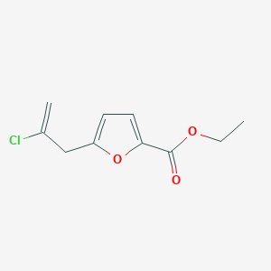 molecular formula C10H11ClO3 B3314460 2-Chloro-3-(5-ethoxycarbonyl-2-furanyl)-1-propene CAS No. 951886-35-4