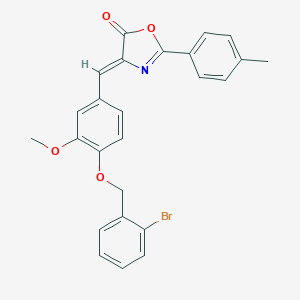 molecular formula C25H20BrNO4 B331447 4-{4-[(2-bromobenzyl)oxy]-3-methoxybenzylidene}-2-(4-methylphenyl)-1,3-oxazol-5(4H)-one 