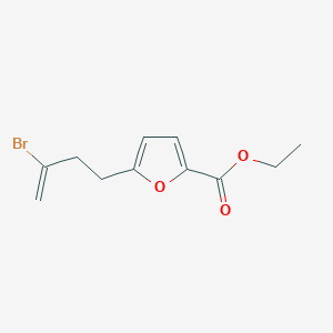 molecular formula C11H13BrO3 B3314477 2-Bromo-4-(5-ethoxycarbonyl-2-furanyl)-1-butene CAS No. 951886-44-5