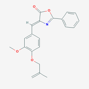 molecular formula C21H19NO4 B331449 4-{3-methoxy-4-[(2-methyl-2-propenyl)oxy]benzylidene}-2-phenyl-1,3-oxazol-5(4H)-one 