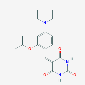 molecular formula C18H23N3O4 B331450 5-[4-(diethylamino)-2-isopropoxybenzylidene]-2,4,6(1H,3H,5H)-pyrimidinetrione 