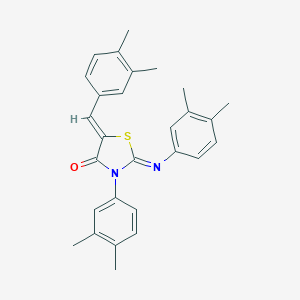 molecular formula C28H28N2OS B331451 5-(3,4-Dimethylbenzylidene)-3-(3,4-dimethylphenyl)-2-[(3,4-dimethylphenyl)imino]-1,3-thiazolidin-4-one 