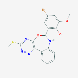molecular formula C19H17BrN4O3S B331456 6-(5-Bromo-2,3-dimethoxyphenyl)-3-(methylsulfanyl)-6,7-dihydro[1,2,4]triazino[5,6-d][3,1]benzoxazepine 