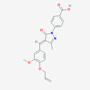 molecular formula C22H20N2O5 B331457 4-{4-[4-(allyloxy)-3-methoxybenzylidene]-3-methyl-5-oxo-4,5-dihydro-1H-pyrazol-1-yl}benzoic acid 