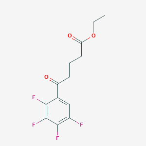 molecular formula C13H12F4O3 B3314592 Ethyl 5-(2,3,4,5-tetrafluorophenyl)-5-oxovalerate CAS No. 951887-38-0