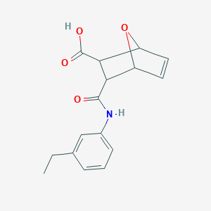 molecular formula C16H17NO4 B331461 3-[(3-Ethylanilino)carbonyl]-7-oxabicyclo[2.2.1]hept-5-ene-2-carboxylic acid 