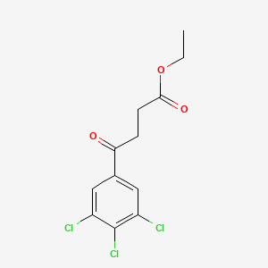 molecular formula C12H11Cl3O3 B3314616 Ethyl 4-(3,4,5-trichlorophenyl)-4-oxobutanoate CAS No. 951887-50-6