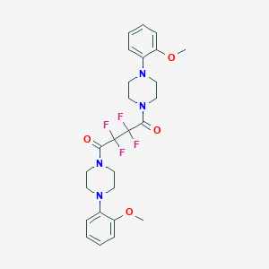 molecular formula C26H30F4N4O4 B331462 2,2,3,3-Tetrafluoro-1,4-bis[4-(2-methoxyphenyl)piperazin-1-yl]butane-1,4-dione 