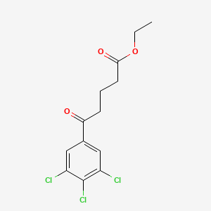 molecular formula C13H13Cl3O3 B3314624 Ethyl 5-(3,4,5-trichlorophenyl)-5-oxovalerate CAS No. 951887-53-9