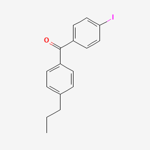 molecular formula C16H15IO B3314655 4-Iodo-4'-n-propylbenzophenone CAS No. 951887-85-7