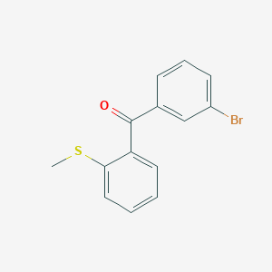 molecular formula C14H11BrOS B3314671 3-Bromo-2'-(thiomethyl)benzophenone CAS No. 951888-12-3