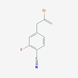 molecular formula C10H7BrFN B3314690 2-Bromo-3-(4-cyano-3-fluorophenyl)-1-propene CAS No. 951888-56-5