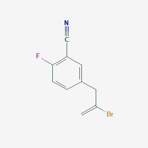 molecular formula C10H7BrFN B3314707 2-Bromo-3-(3-cyano-4-fluorophenyl)-1-propene CAS No. 951888-65-6