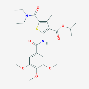 molecular formula C24H32N2O7S B331482 Isopropyl 5-[(diethylamino)carbonyl]-4-methyl-2-[(3,4,5-trimethoxybenzoyl)amino]-3-thiophenecarboxylate 