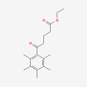 molecular formula C18H26O3 B3314832 Ethyl 5-(2,3,4,5,6-pentamethylphenyl)-5-oxovalerate CAS No. 951889-58-0