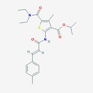 molecular formula C24H30N2O4S B331484 Isopropyl 5-[(diethylamino)carbonyl]-4-methyl-2-{[3-(4-methylphenyl)acryloyl]amino}-3-thiophenecarboxylate 