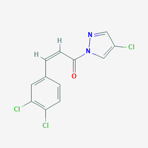 molecular formula C12H7Cl3N2O B331485 4-chloro-1-[3-(3,4-dichlorophenyl)acryloyl]-1H-pyrazole 