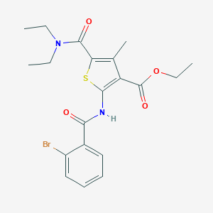 molecular formula C20H23BrN2O4S B331487 Ethyl 2-[(2-bromobenzoyl)amino]-5-[(diethylamino)carbonyl]-4-methyl-3-thiophenecarboxylate 
