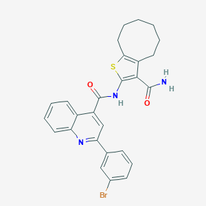2-(3-bromophenyl)-N-(3-carbamoyl-4,5,6,7,8,9-hexahydrocycloocta[b]thiophen-2-yl)quinoline-4-carboxamide